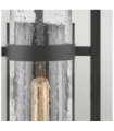 Cordillera outdoor wall light Transparent seeded glass, aluminum Black
