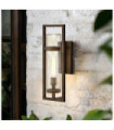 Cordillera outdoor wall light Clear seeded glass, aluminum Burnished bronze