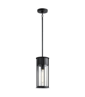 Suspension extérieur Camillo Aluminium,verre grainé transparent Noir texturé