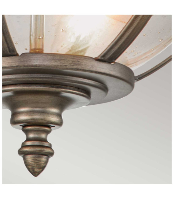Plafonnier extérieur Kichler Aluminium,laiton,verre grainé transparent Bronze bruni
