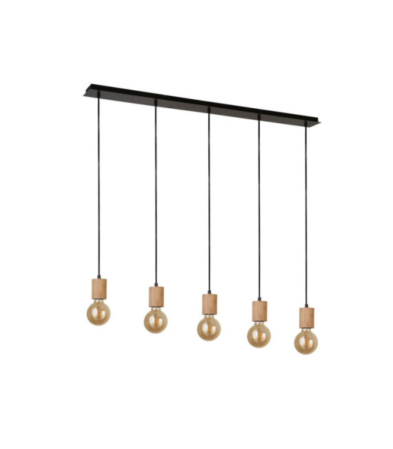 Suspension Spinny Acier doux Noir mat, naturel