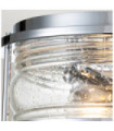 Kichler Bathroom Ceiling Light Clear grained glass, polished chrome steel