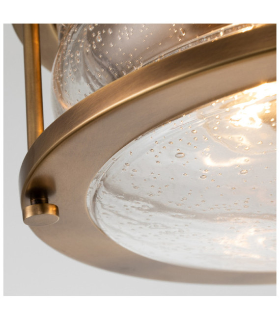 Lámpara de techo Baño Kichler Acero, cristal granulado transparente Latón natural