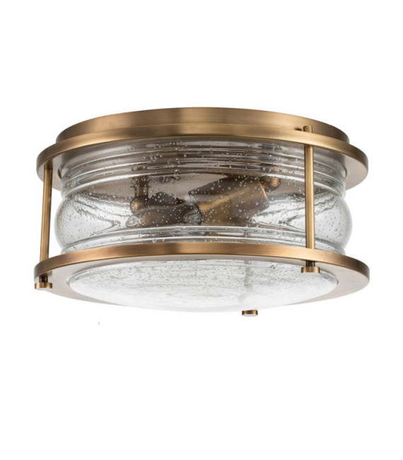 Lámpara de techo Baño Kichler Acero, cristal granulado transparente Latón natural