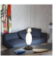 Lumiere Table Lamp Glass, Black Metal