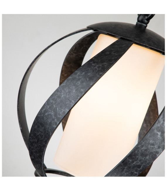 Quoizel pendant light Steel, opal frosted glass Old Black