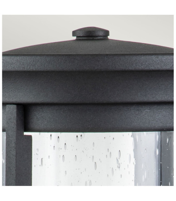 Lampada da parete per esterni Merrill Alluminio, vetro granulato trasparente Nero