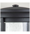 Merrill exterior wall light Aluminum, transparent grained glass Black