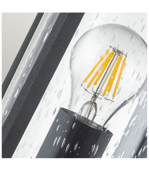 Applique murale extérieur Merrill Aluminium,verre grainé transparent Noir