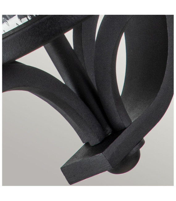 Merrill exterior wall light Aluminum, transparent grained glass Black