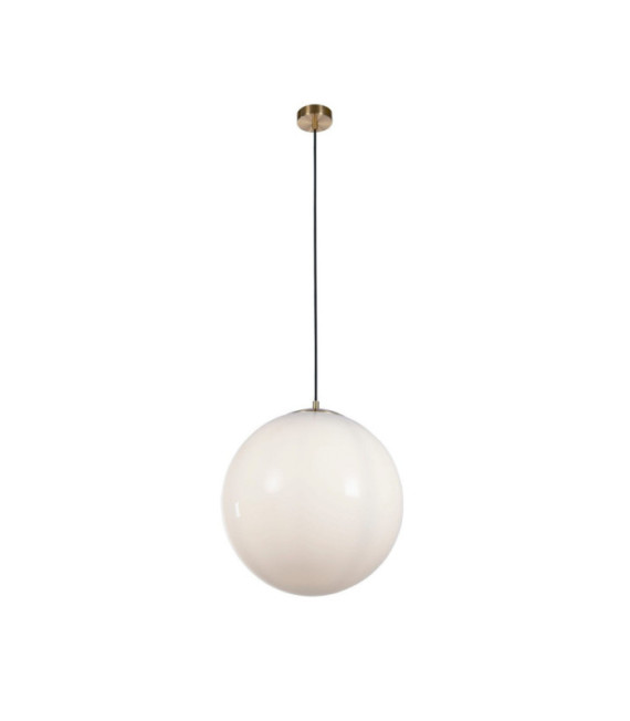 Atom Pendelleuchte Weichstahl, Glas Messing