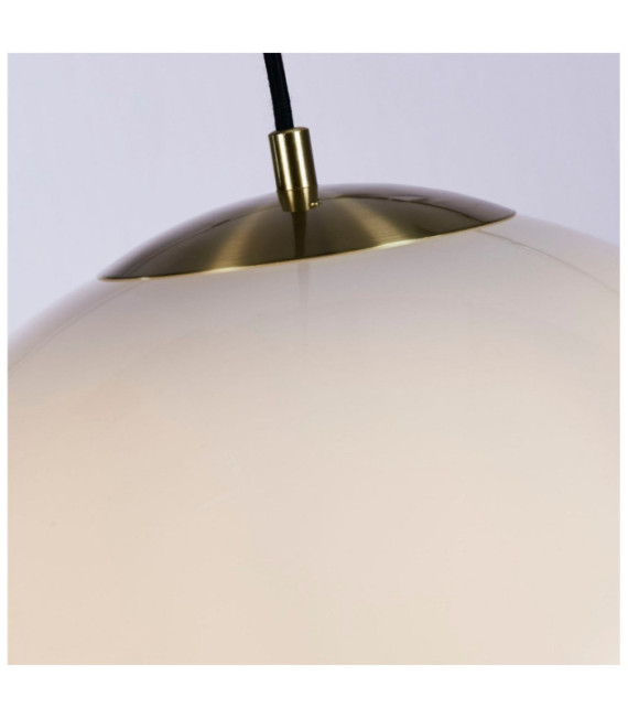 Atom Pendelleuchte Weichstahl, Glas Messing