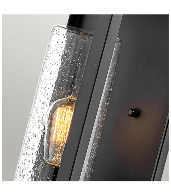 Hinkley outdoor wall light Transparent seeded glass, EPMM (plastic composite, stone) Black