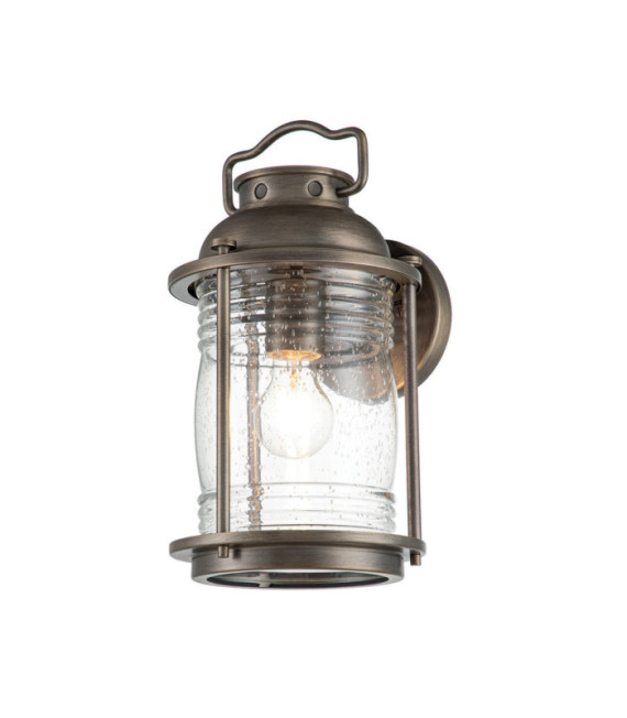 Lampada da parete per esterni Kichler Alluminio, ottone, vetro granulato trasparente Bronzo brunito