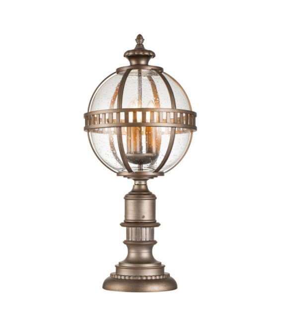 Kichler Stehleuchte für den Außenbereich, Aluminium, Messing, klares Saatglas, brünierte Bronze