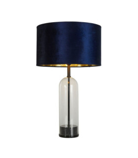Oxford Tischlampe aus marineblauem Marmor
