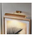Winchfield Picture Light, Aged Brass Steel, Oak Effect