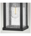 Beacon exterior wall light Transparent seeded glass, Museum aluminum Black