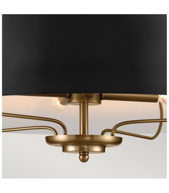 Luella Pendant Light Black Steel, Brass