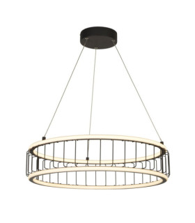 Circolo Pendelleuchte Aluminium, Weichstahl Weiß, schwarzer Sand