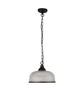 Suspension Highworth Acier doux,verre Clair, noir