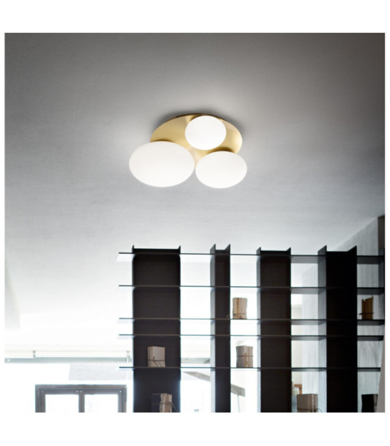 NINFEA Ceiling Light Glass, Metal Brass