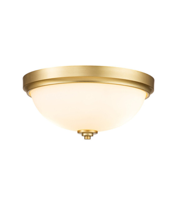 Plafonnier Feiss Verre Opale,Acier Laiton brossé