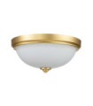 Plafonnier Feiss Verre Opale,Acier Laiton brossé