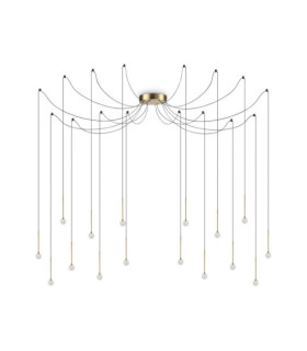 LUCCIOLA Pendant Lamp Glass, Metal Brass