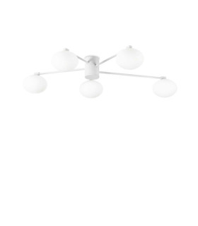 Plafoniera Hermes in metallo bianco