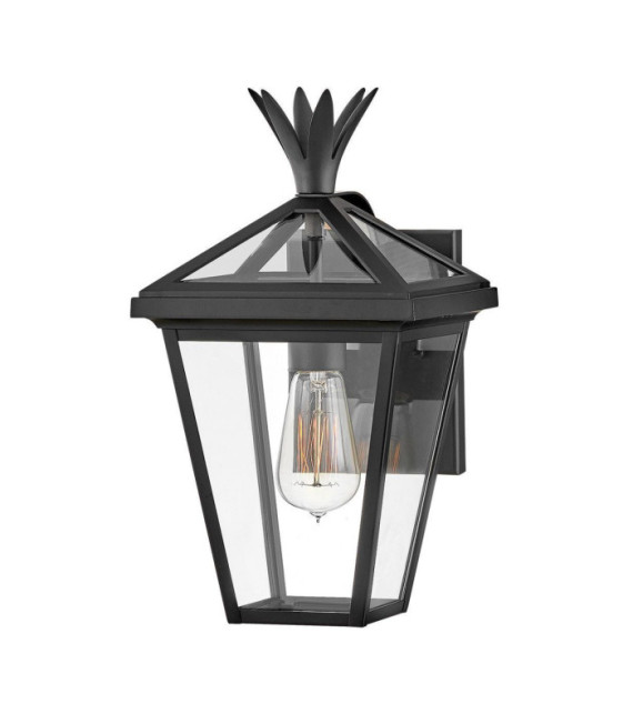 Palma aplique exterior Aluminio, cristal transparente Negro