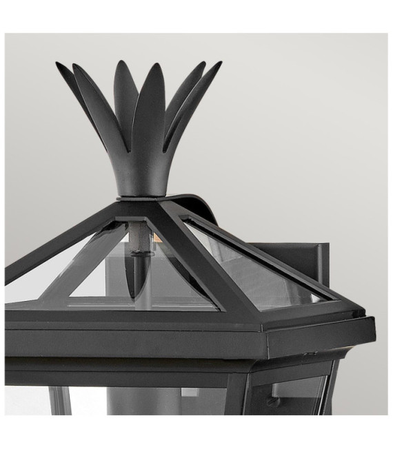Lampada da parete per esterni Palma Alluminio, vetro trasparente Nero
