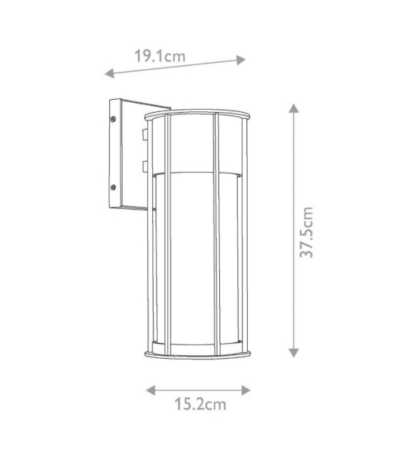 Camillo outdoor wall light Transparent seeded glass, textured black aluminum