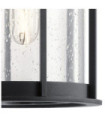 Camillo outdoor wall light Transparent seeded glass, textured black aluminum