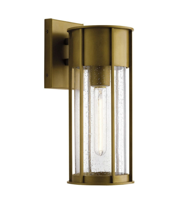 Applique murale extérieur Camillo Verre à graines transparent,aluminium Laiton naturel peint