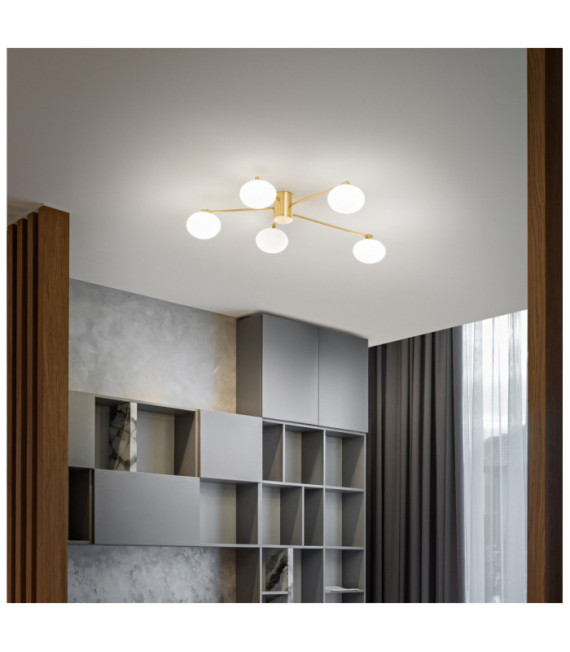 HERMES Deckenleuchte Glas, Metall Messing