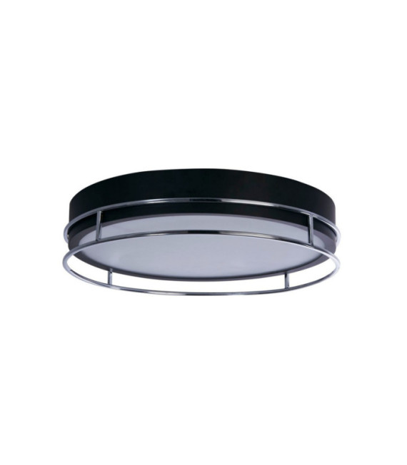 Lámpara de techo Baño Phoenix Acero dulce, vidrio Negro