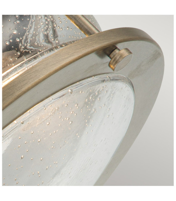 Lámpara de techo para exterior Kichler Aluminio, latón, cristal granulado transparente Bronce bruñido