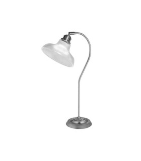 Lampe de table Bistro Acier doux,verre Argent clair et satiné