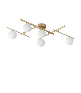 Atlas Ceiling Light Glass, Metal Brass