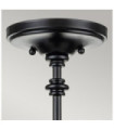 Pickering pendant light Transparent grained glass, Black steel