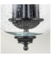 Pickering pendant light Transparent grained glass, Black steel
