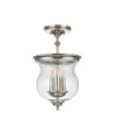 Pickering pendant light Transparent grained glass, Polished nickel steel