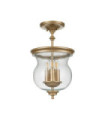 Pickering pendant light Transparent grained glass, steel Painted natural brass