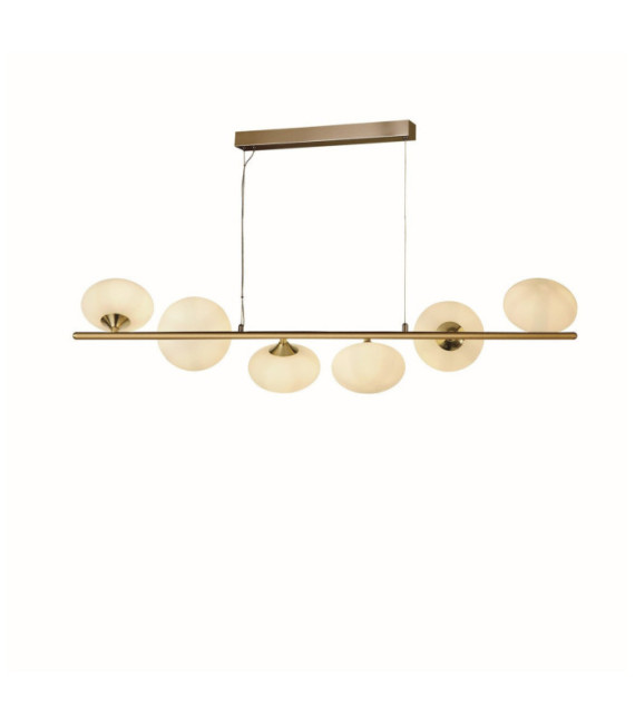 Lampada a sospensione Pebble Acciaio dolce Bianco, Ottone satinato
