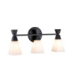 Applique murale Salle de bains Bowtie Verre Opale,Acier Noir mat