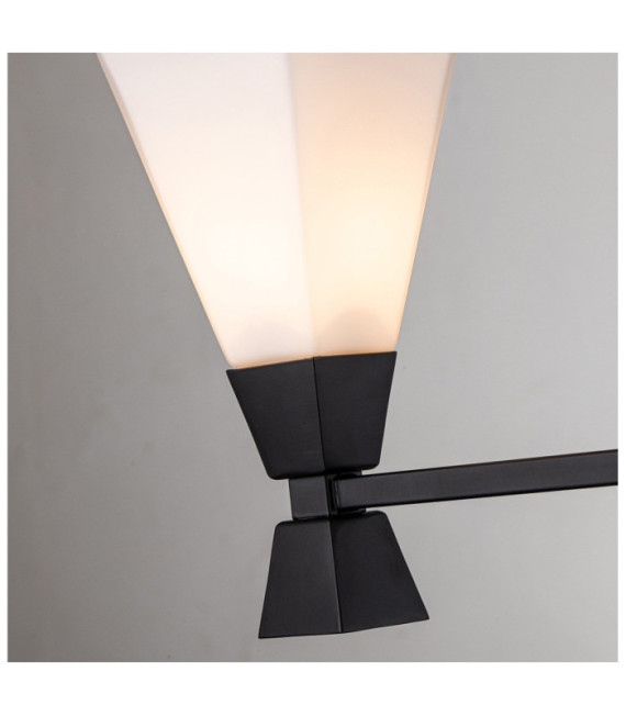 Bowtie Badezimmer-Wandleuchte, Opalglas, mattschwarzer Stahl