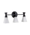Bowtie Bathroom Wall Light Opal Glass, Matte Black Steel