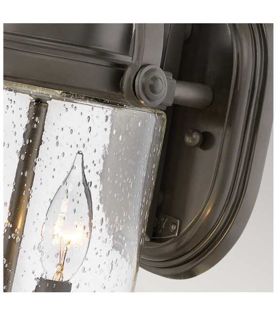 Hinkley Outdoor Wall Sconce Clear Seeded Glass, Weather Resistant Composite, Oil Rubbed Bronze