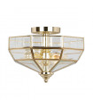 plafonnier ventilateur vintage 2 ampoules e27 max 60w brun patiné